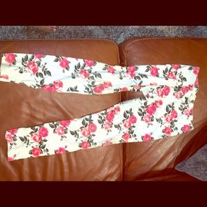 Girls rose print leggings